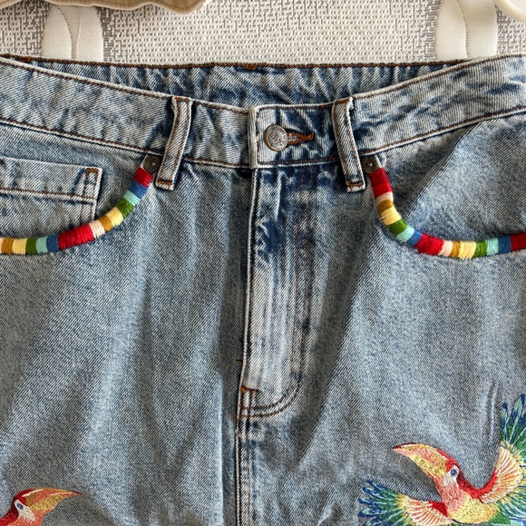 Farm Río for Anthropologie Embroidered Denim Skirt - Picture 8 of 14